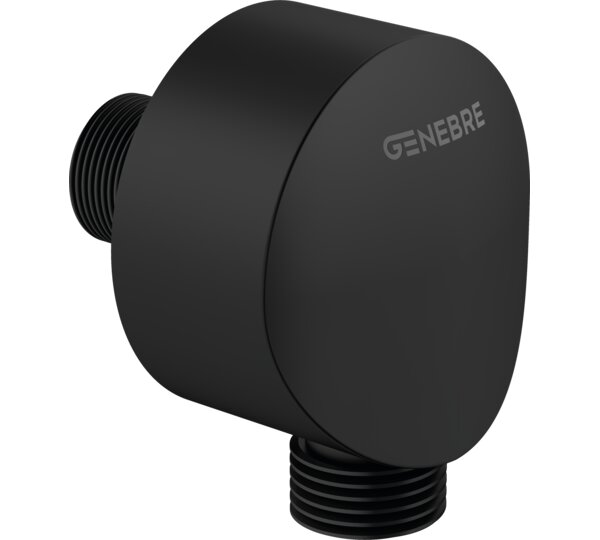 Toma ducha mural redonda negra