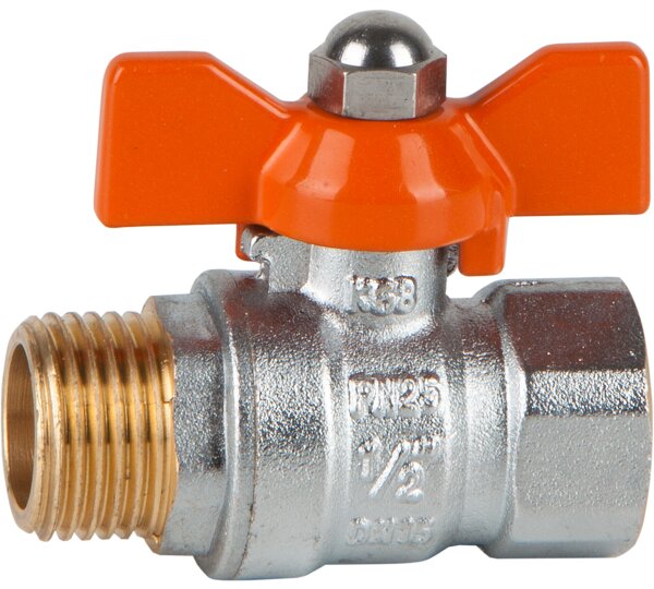 Válvula de esfera M-F palomilla naranja