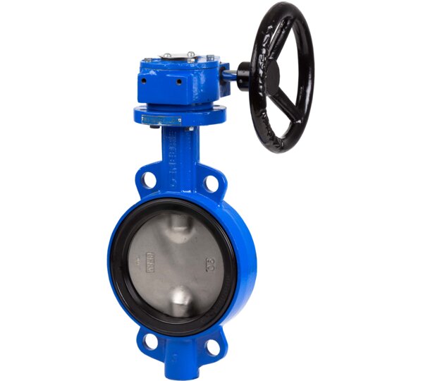 Válvula mariposa ref: 2103 tipo wafer PN 10/16. ANSI 150 lbs con reductor manual