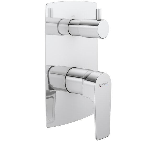 Monomando empotrado con inversor cerámico 2 vías Cromado Koral