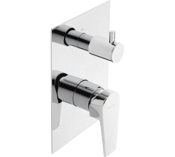 Monomando empotrado con inversor cerámico 2 vías Cromado Kelogic