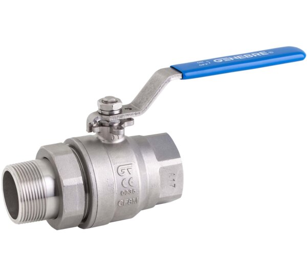 Válvula esfera paso total con racord dos piezas