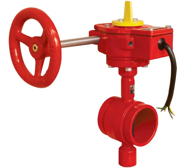 Válvula mariposa – Extremos ranurados con reductor manual y microrruptor final de carrera