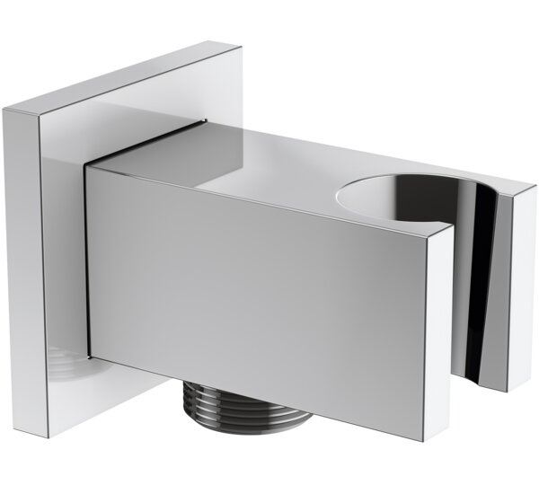 Soporte de ducha cuadrado con toma 1/2"