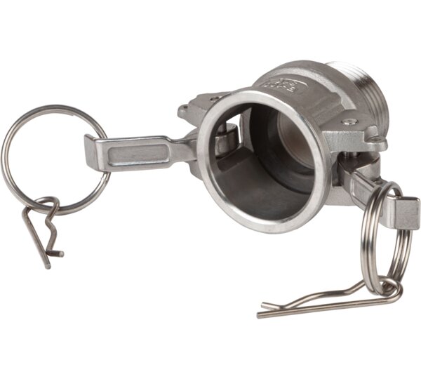 Racor Tipo B: Camlock Hembra – Rosca Macho ISO 7-1 (EN 10226-1).