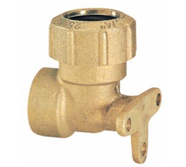 Racor “L” codo hembra con fijación a pared