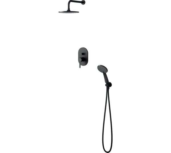 Kit de ducha empotrado negro