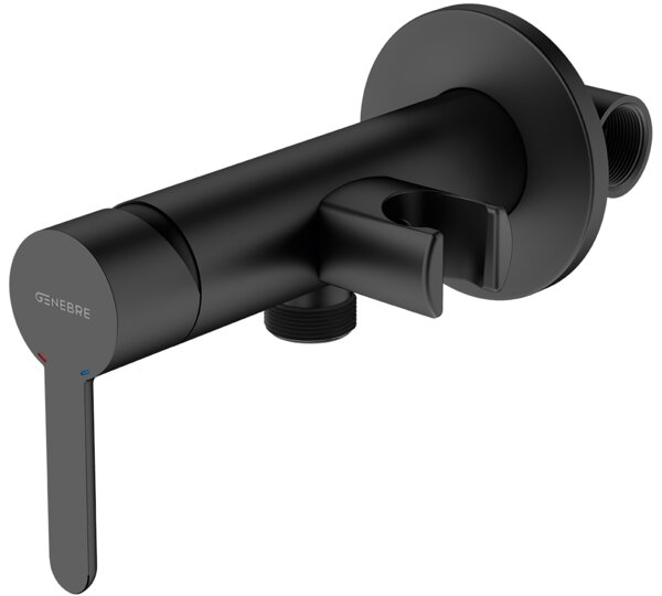 Mezclador sanitario de ducha con soporte Negro