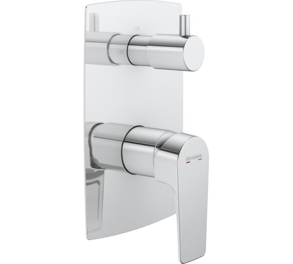 Monomando empotrado con inversor cerámico 3 vías