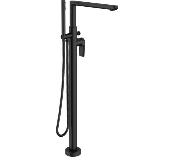 Monomando de pie para bañera Negro Koral Black