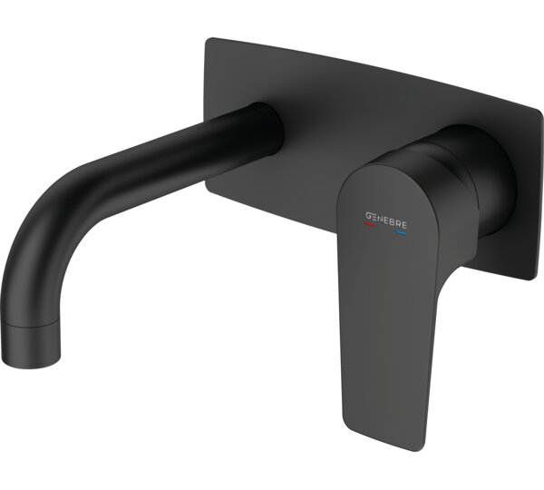 Monomando de lavabo empotrado caño 16 cm Negro Koral Black