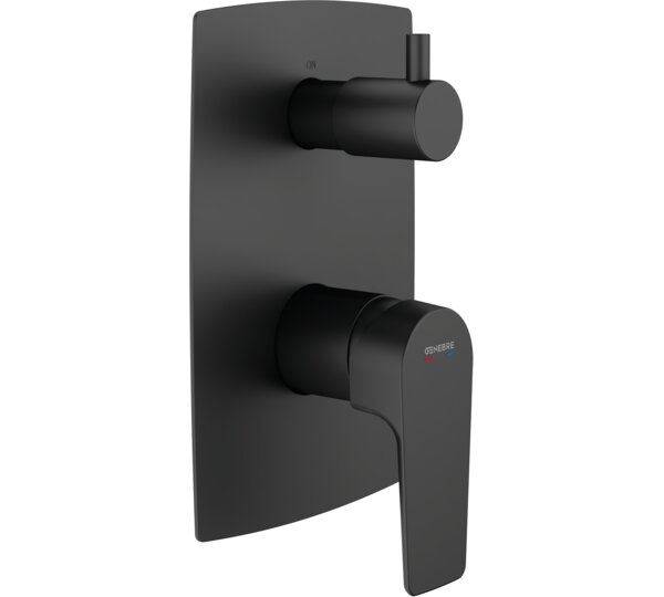 Monomando empotrado con inversor cerámico 2 vías Negro Koral Black