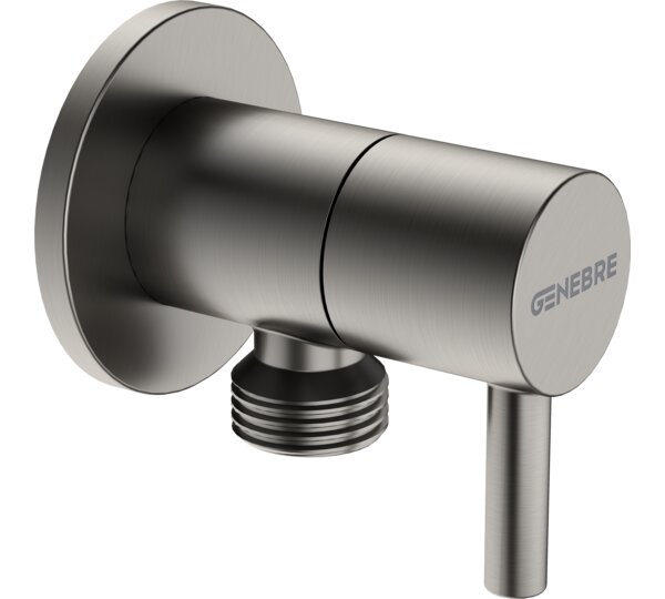 Válvula de escuadra 1/2" x 1/2" Acero Cepillado