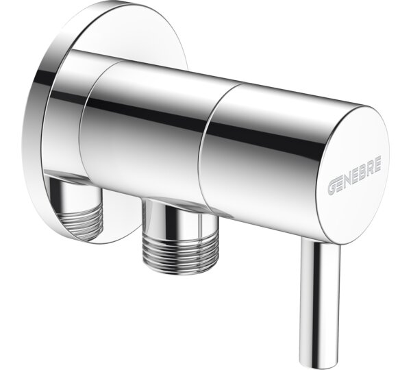 Válvula de escuadra redonda 1/2" x 3/8" Cromado