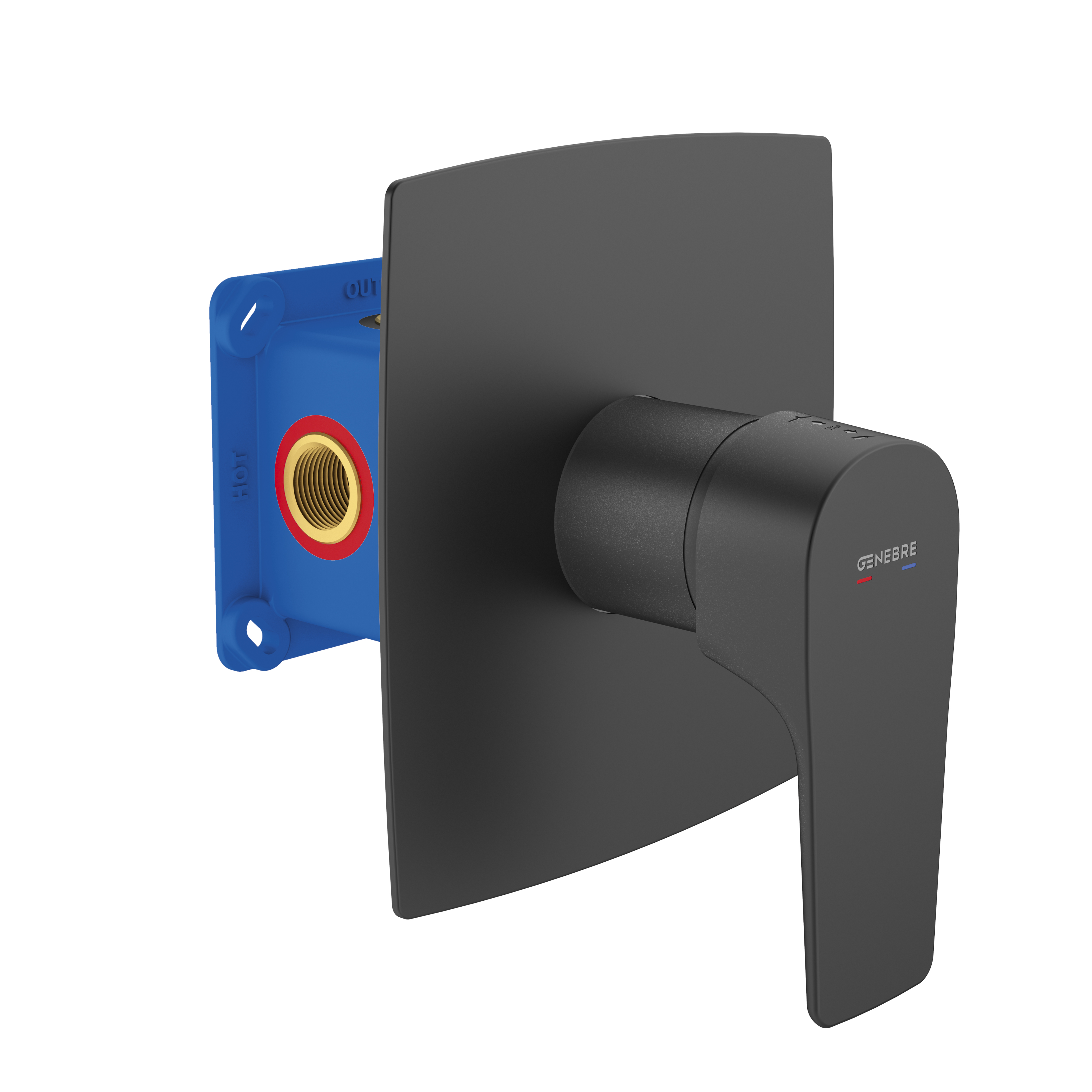 Monomando empotrado 2 vías GE-EASY BOX Black