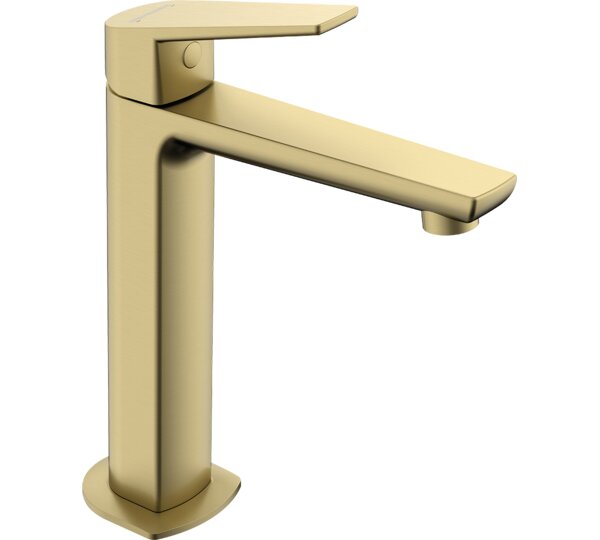 Monomando de lavabo medio alto Oro Cepillado Kloe