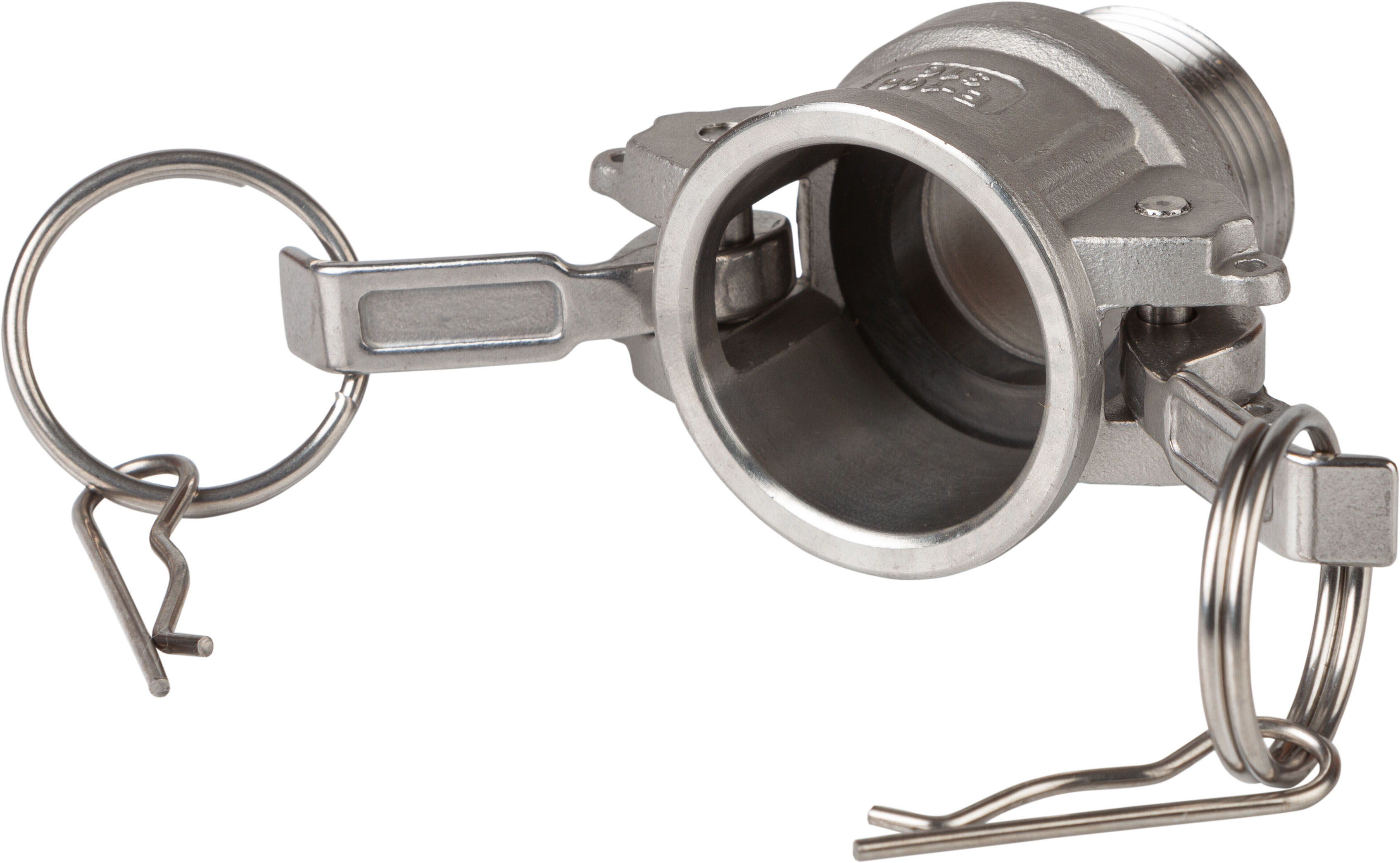 Racor Tipo B: Camlock Hembra – Rosca Macho ISO 7-1 (EN 10226-1).