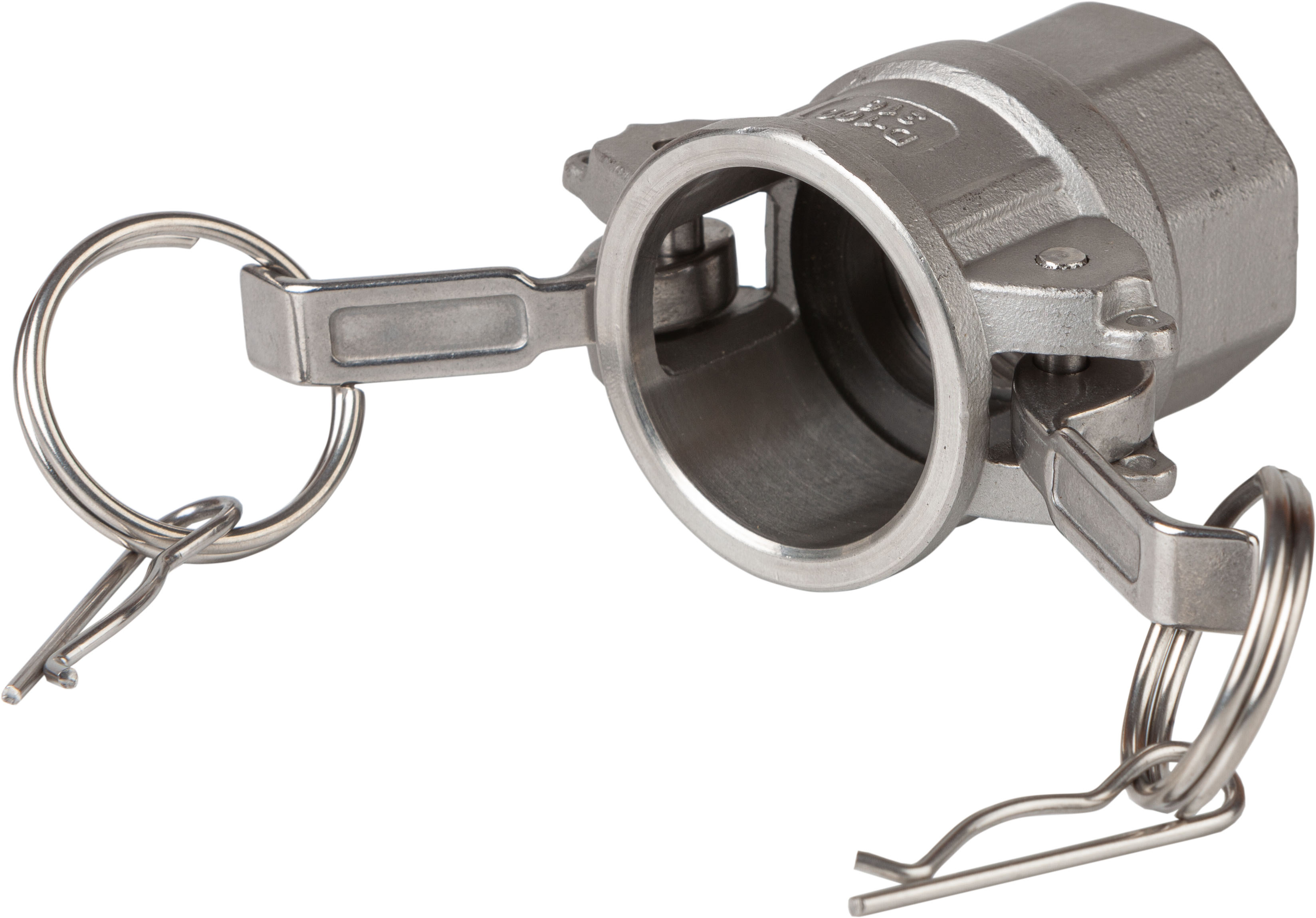 Racor Tipo D: Camlock Hembra – Rosca Hembra ISO 7-1 (EN 10226-1).