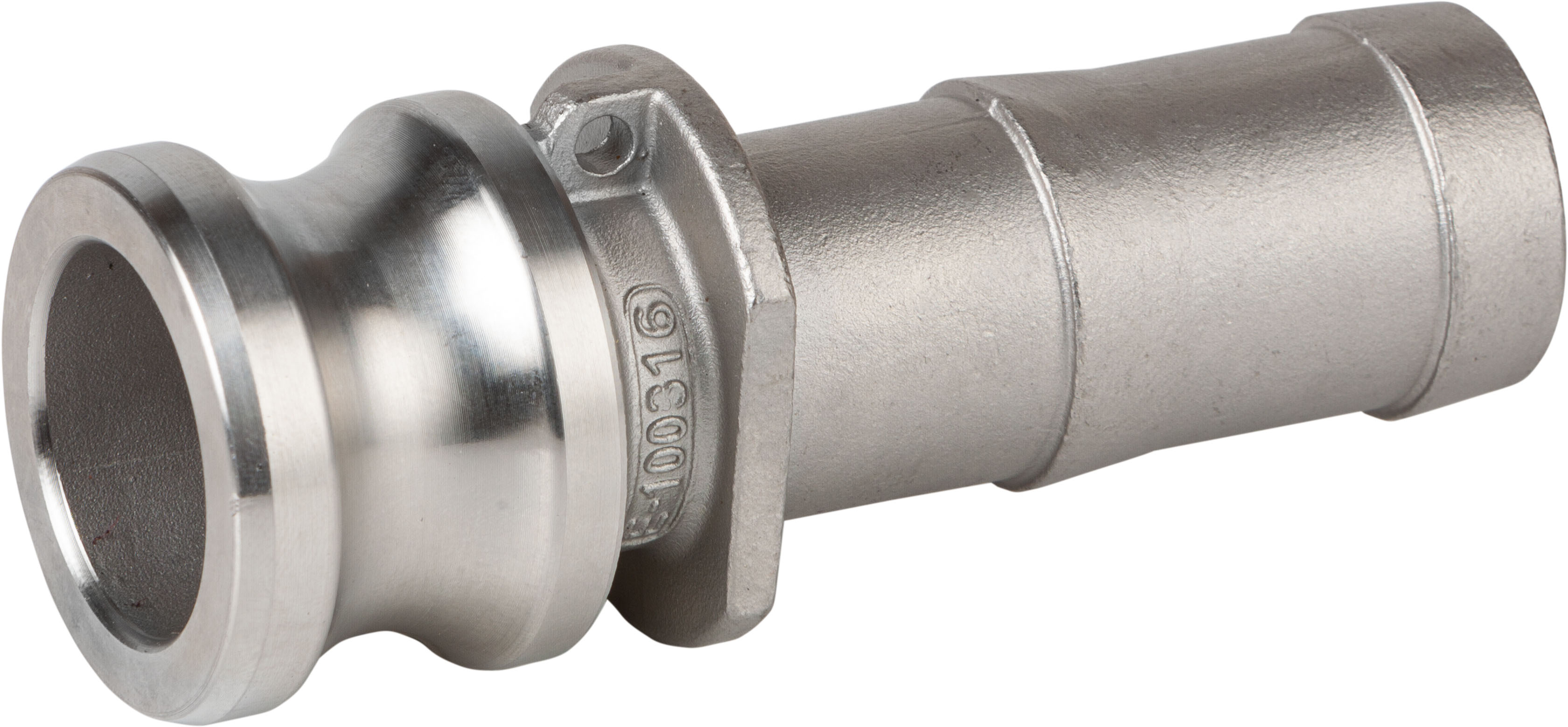 Racor Tipo E: Camlock Macho – Espiga manguera