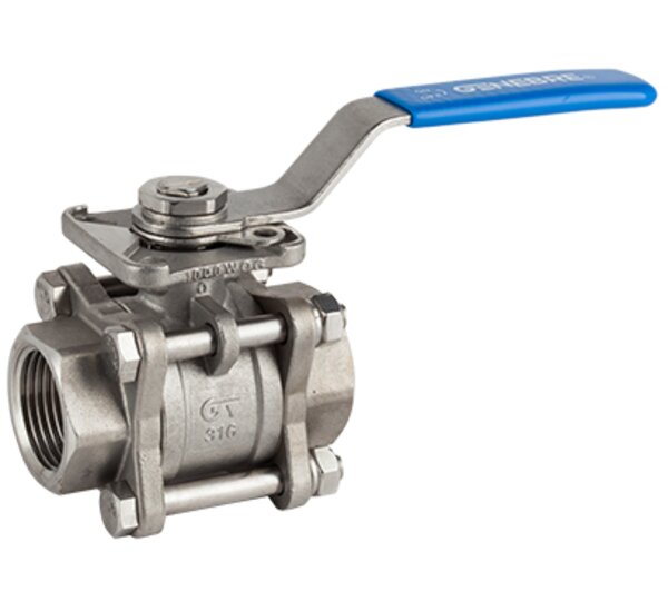 Válvula esfera paso total 3 piezas - Grafito