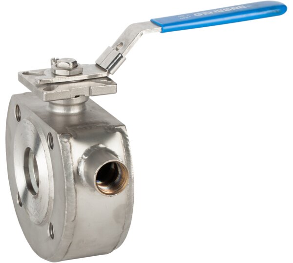 Válvula esfera Paso Total 1 pieza con cámara de calefacción. Montaje entre bridas PN 16