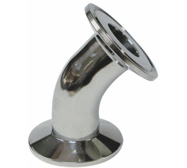 Accesorios línea sanitaria codo 45º clamp