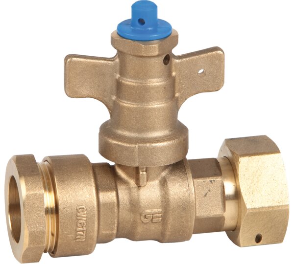 Válvula antifraude recta tubo PE-tuerca loca