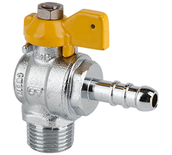 Válvula escuadra para gas, M-conexión manguera