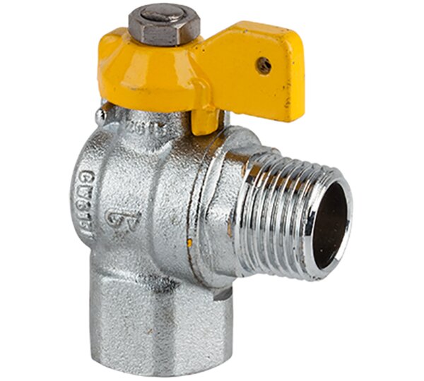 Válvula esfera escuadra para gas, H-M