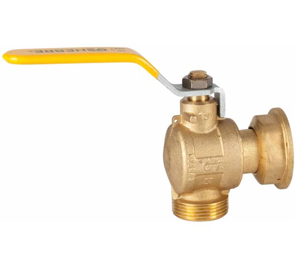 Válvula esfera escuadra para gas, M-H tuerca deslizante