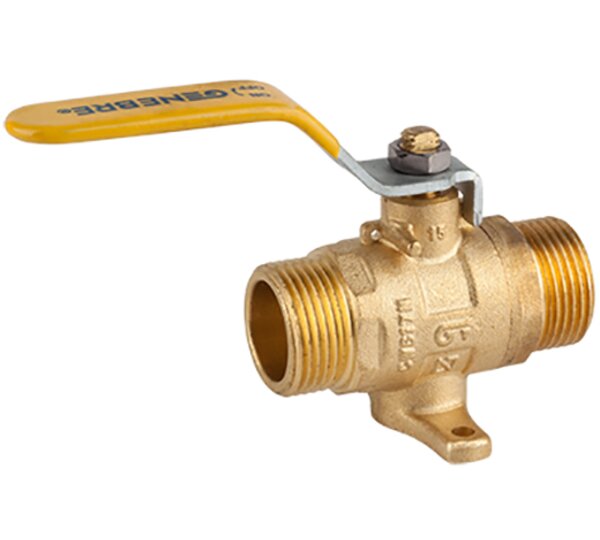 Válvula esfera recta para gas con patas, M-M