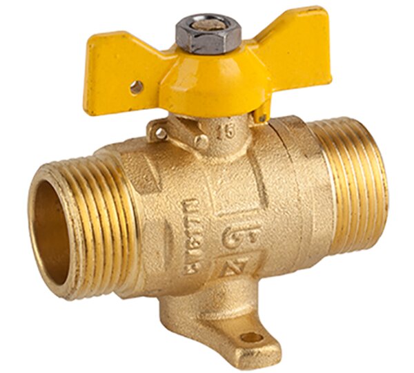 Válvula esfera recta para gas con patas, M-M