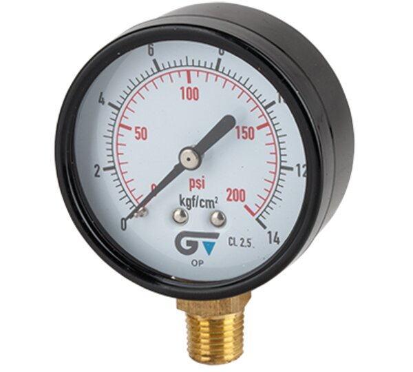 Manómetro Ø 63 mm, salida inferior, rosca NPT 1/4"