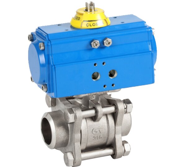 Válvula esfera 3 piezas Butt weld ANSI B 16.25/ Actuador Gen-Air