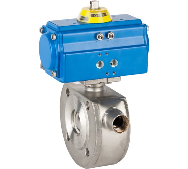 Válvula esfera 1 pieza tipo wafer con cámara de calefacción