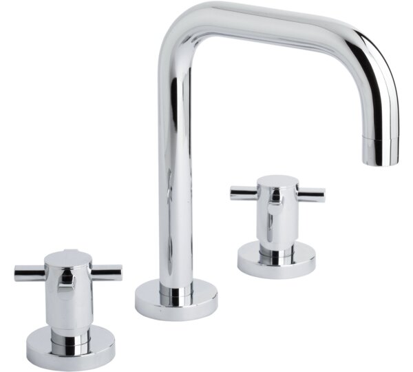 Batería de lavabo caño recto