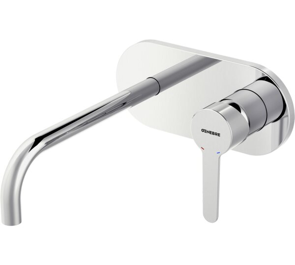 Monomando de lavabo empotrado caño 22 cm Cromado Oslo