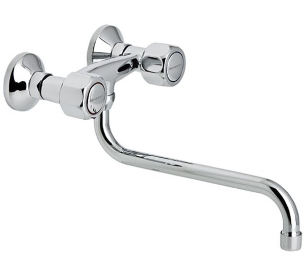 Grupo mural fregadera 15 cm caño tubo bajo 24 cm GAMMA