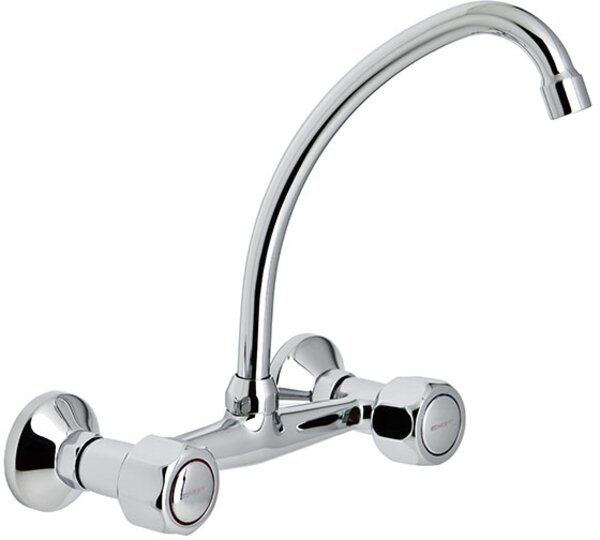 Grupo mural fregadera 20 cm caño tubo alto vertical GAMMA