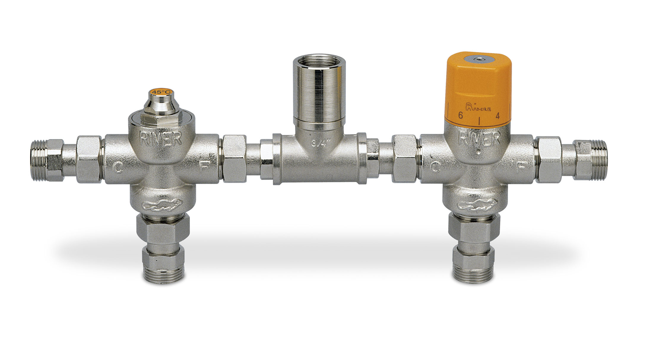 Kit termostático con válvula desviadora y mezclador