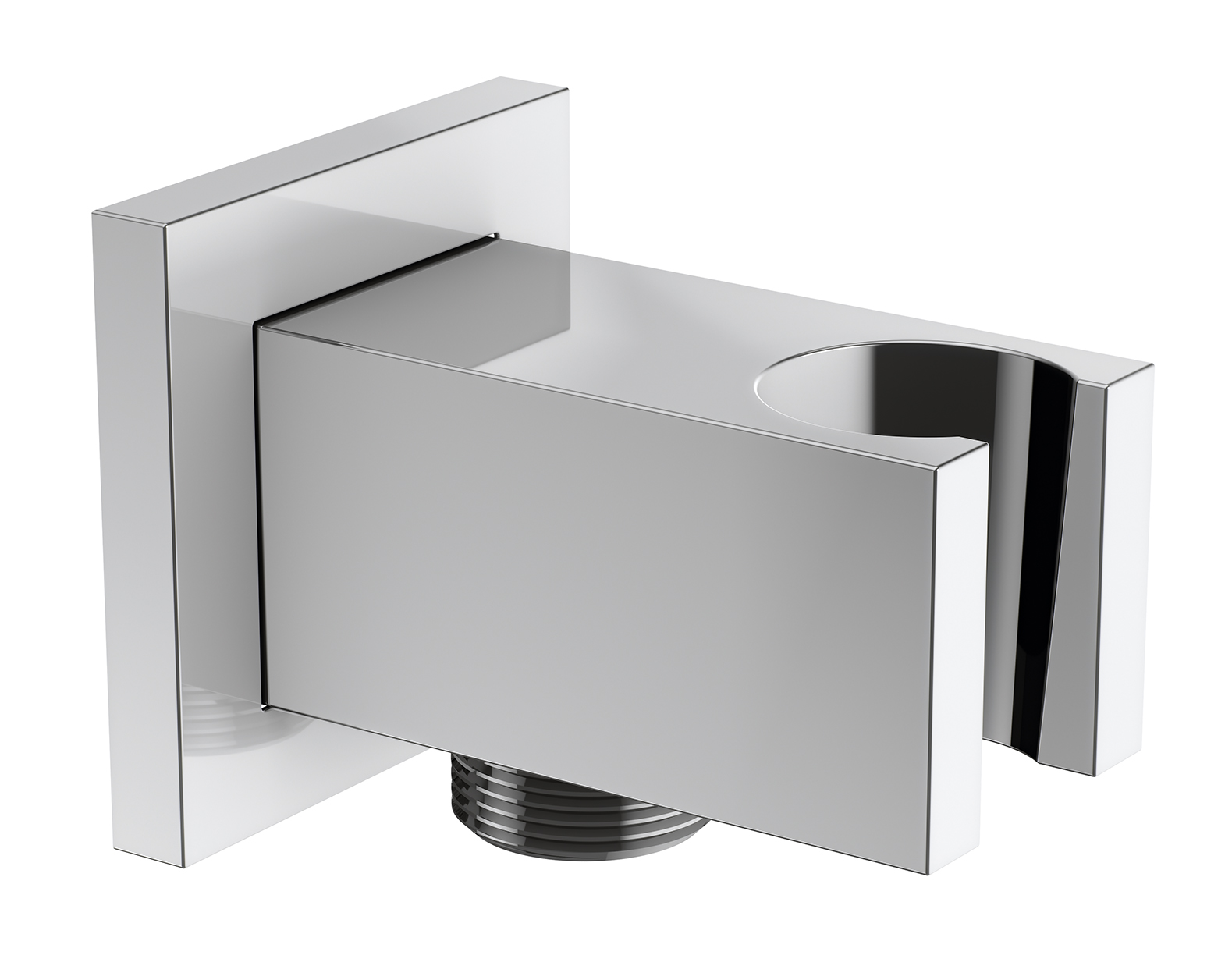 Soporte de ducha cuadrado con toma 1/2"