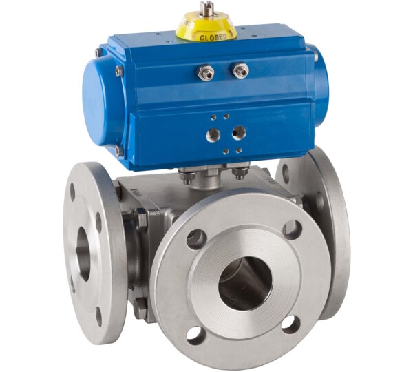 Válvula esfera 3 vías bridada “L” / Actuador GNP