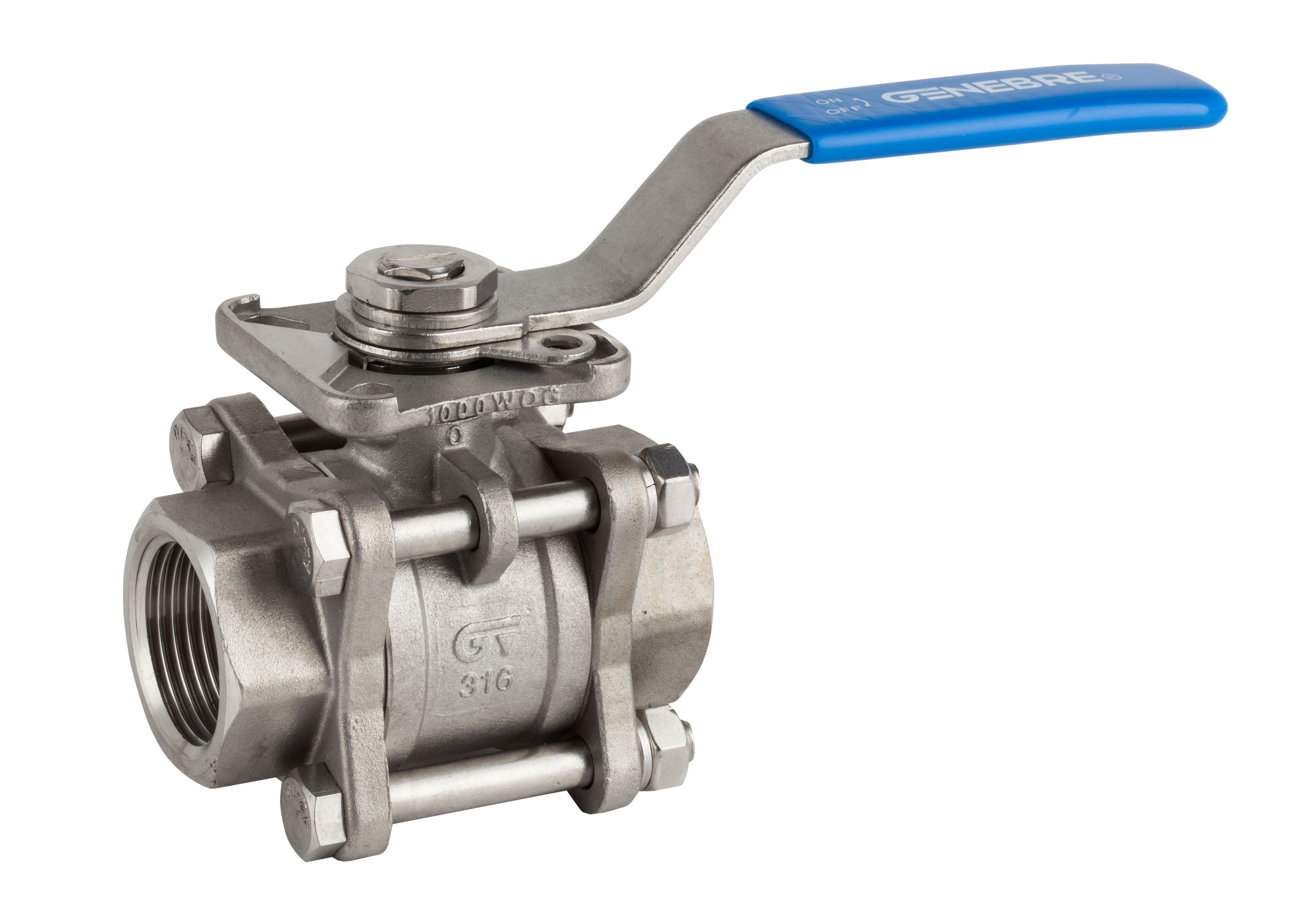 Válvula de control con esfera “V”, 3 piezas