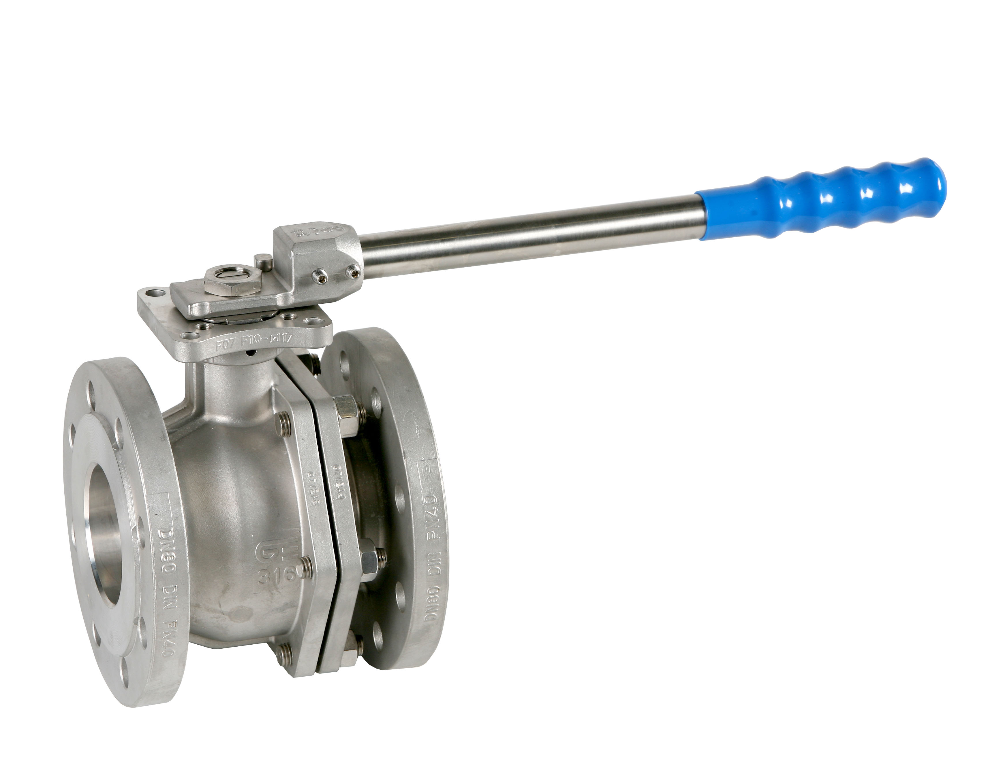 Válvula esfera paso total 2 piezas bridas DIN PN-40, Certificación “FIRE SAFE”