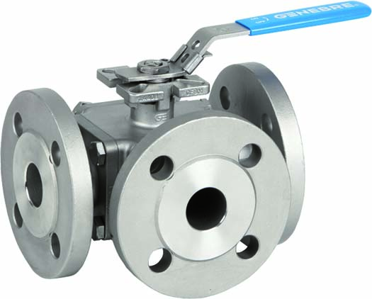 Válvula de esfera 3 vías paso total 2540E paso tipo “L” / 2541E paso tipo “T” Bridas DIN PN 40 ≤ DN50 Bridas DIN PN 16 > DN50