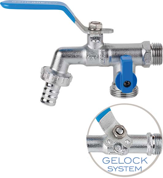 Válvula de esfera para manguera con dos salidas