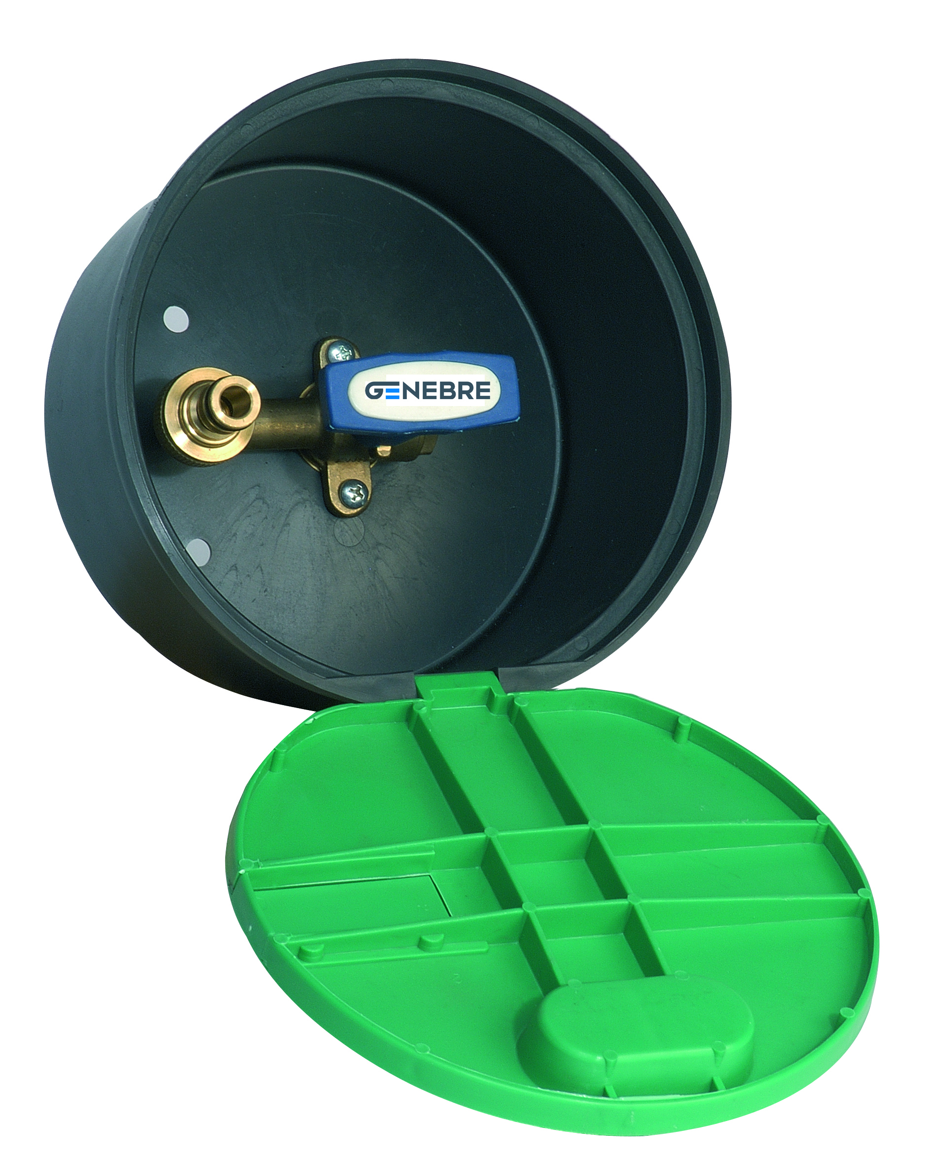 Válvula de esfera boca de riego vertical con caja y tapa