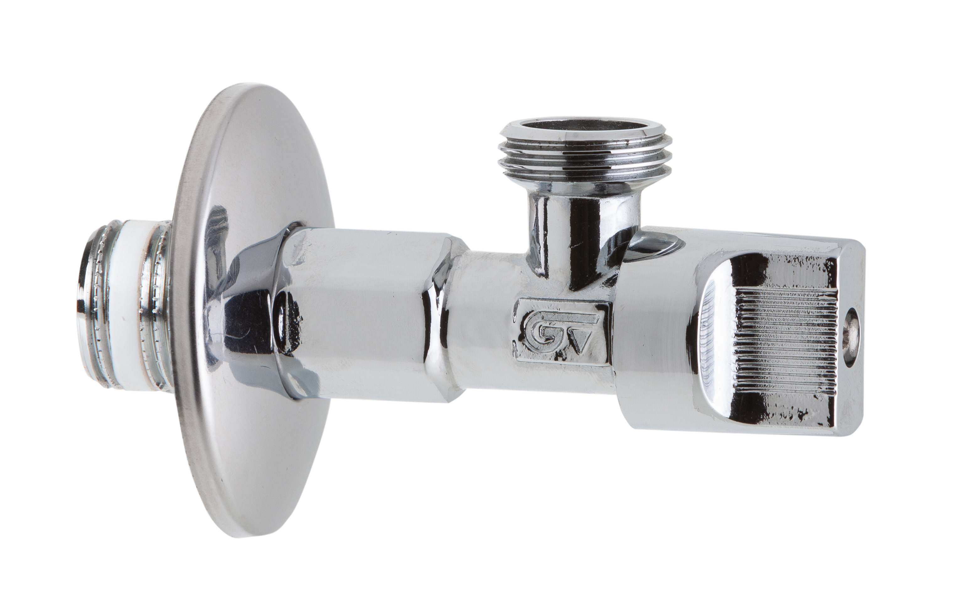 Válvula escuadra con anillo PTFE montaje rápido