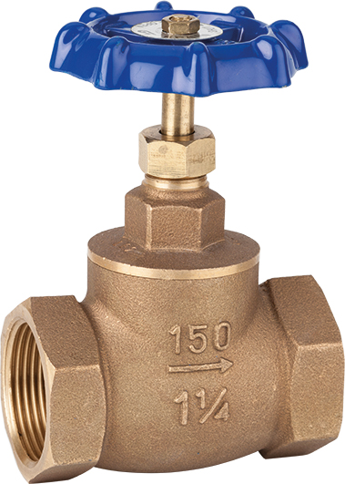 Válvula de bronce con retención y eje libre