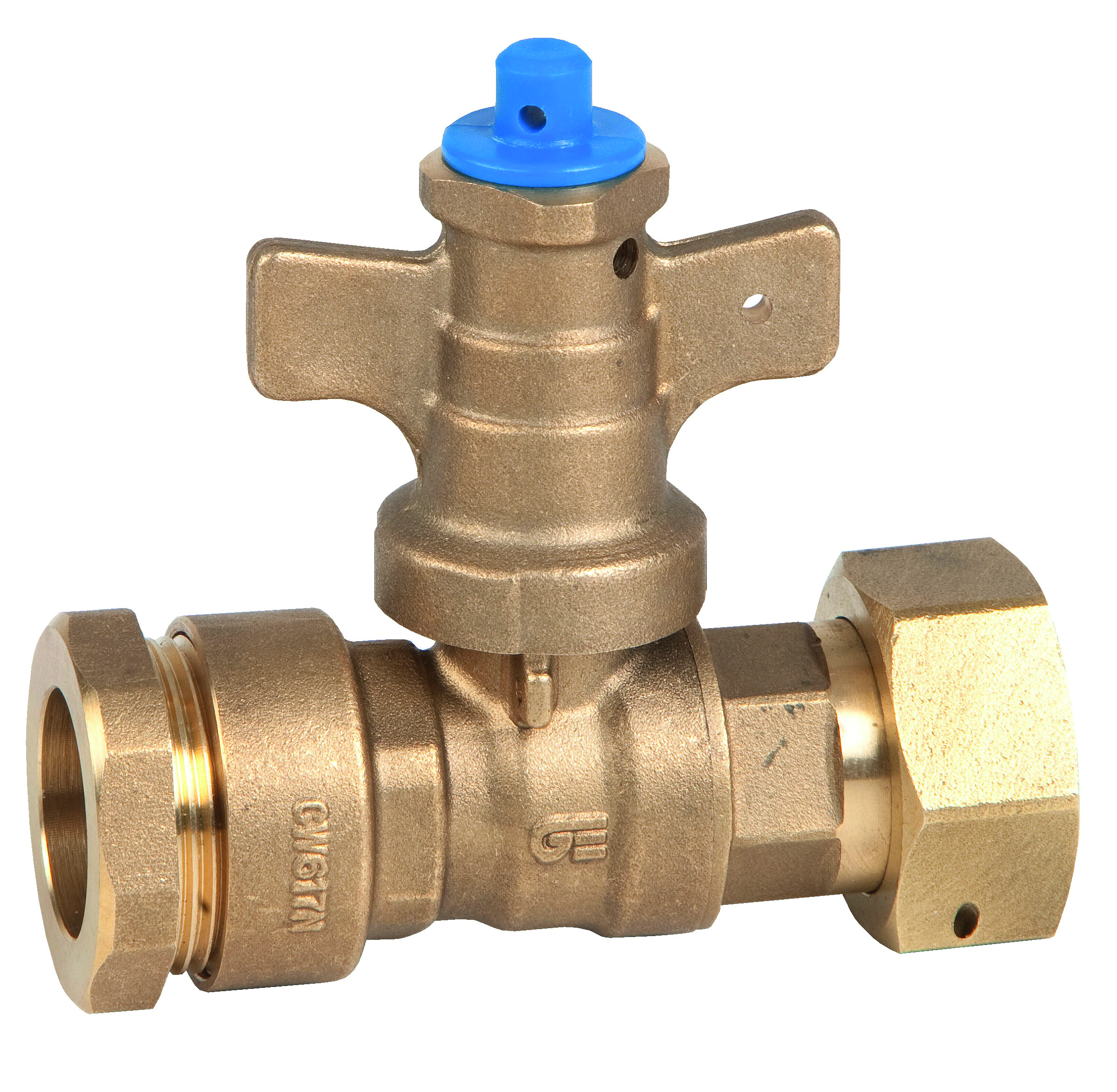 Válvula antifraude recta tubo PE-tuerca loca